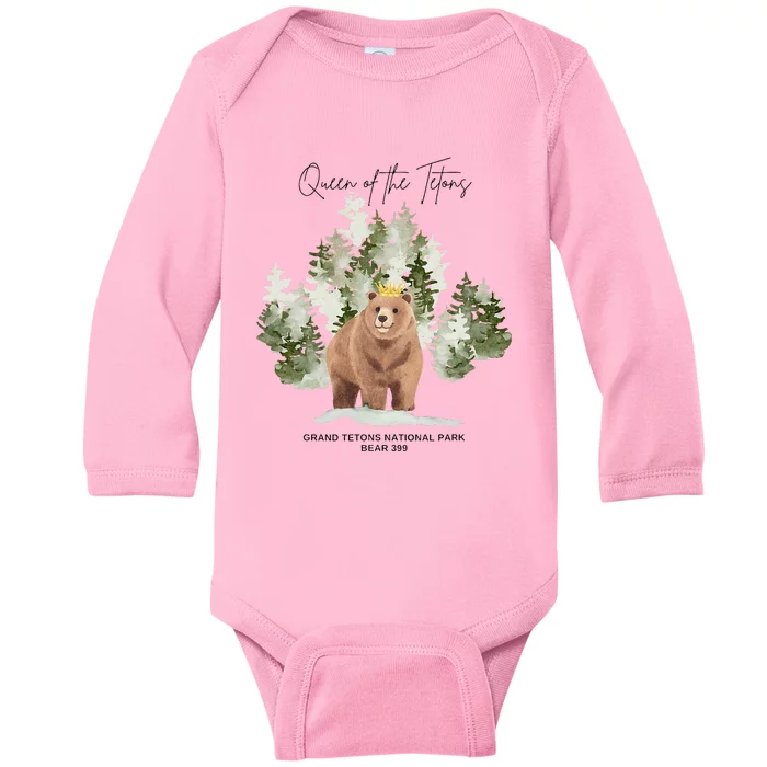 Queen Of The Tetons Grizzly Bear 399 Gtnp Baby Long Sleeve Bodysuit