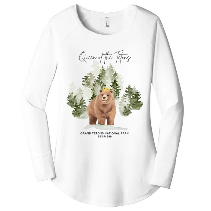 Queen Of The Tetons Grizzly Bear 399 Gtnp Women's Perfect Tri Tunic Long Sleeve Shirt