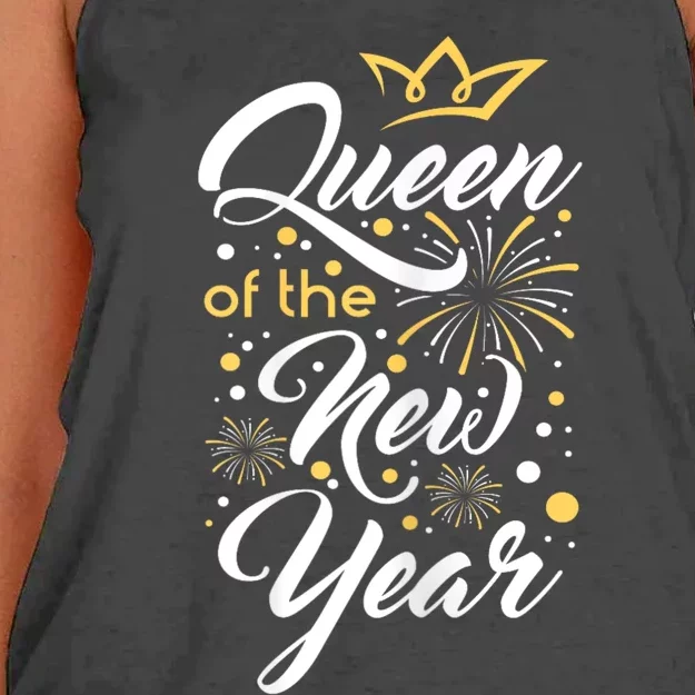 Queen Of The New Year New YearS Eve Happy New Year Women's Knotted Racerback Tank