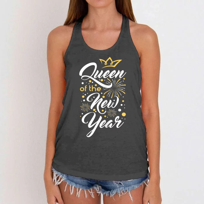 Queen Of The New Year New YearS Eve Happy New Year Women's Knotted Racerback Tank