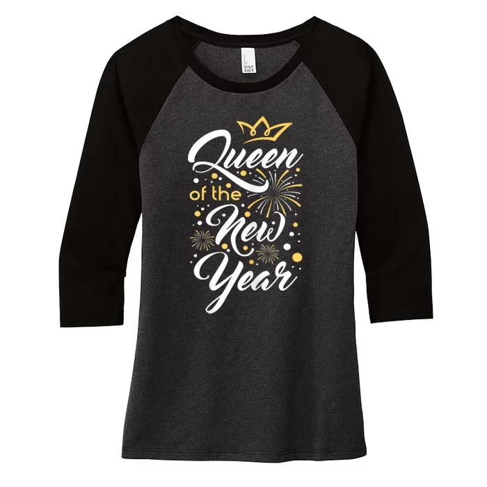 Queen Of The New Year New YearS Eve Happy New Year Women's Tri-Blend 3/4-Sleeve Raglan Shirt