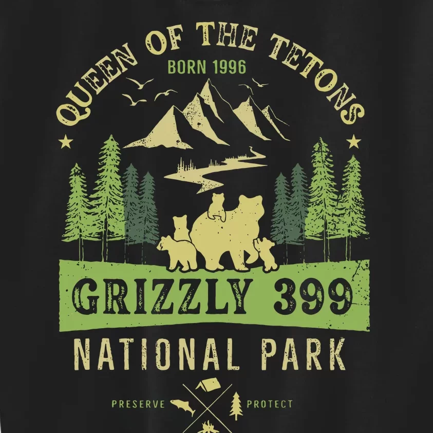 Queen Of The Tetons Grizzly 399 National Park Preserve Kids Sweatshirt