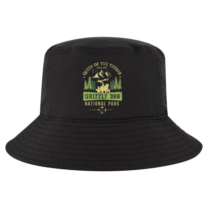 Queen Of The Tetons Grizzly 399 National Park Preserve Cool Comfort Performance Bucket Hat