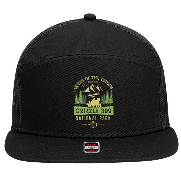 Queen Of The Tetons Grizzly 399 National Park Preserve 7 Panel Mesh Trucker Snapback Hat