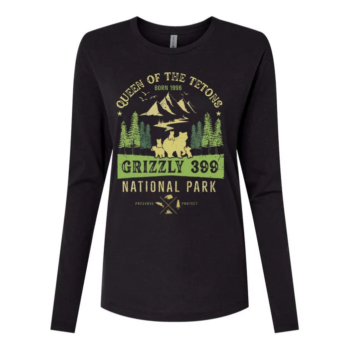 Queen Of The Tetons Grizzly 399 National Park Preserve Womens Cotton Relaxed Long Sleeve T-Shirt