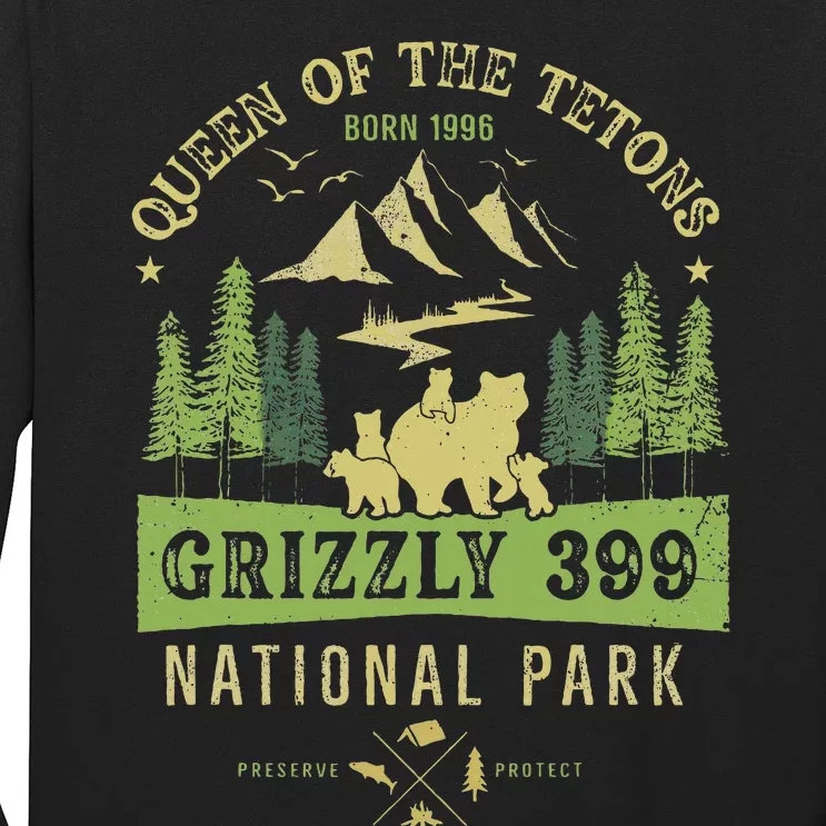 Queen Of The Tetons Grizzly 399 National Park Preserve Long Sleeve Shirt