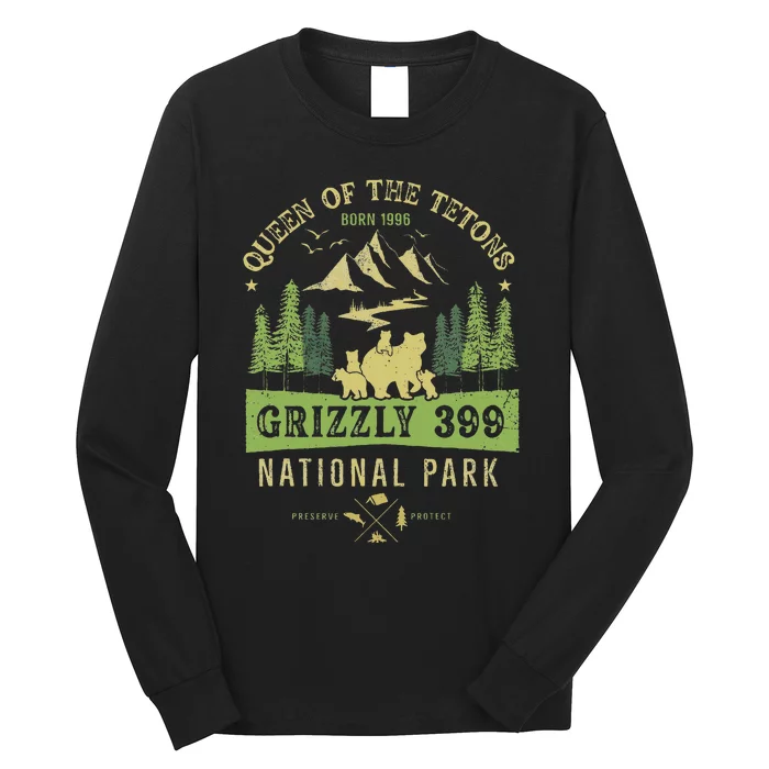 Queen Of The Tetons Grizzly 399 National Park Preserve Long Sleeve Shirt