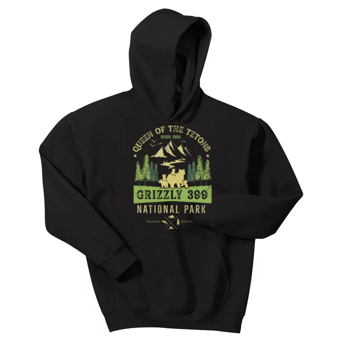 Queen Of The Tetons Grizzly 399 National Park Preserve Kids Hoodie