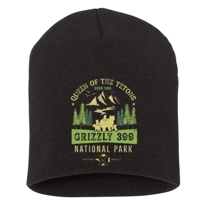 Queen Of The Tetons Grizzly 399 National Park Preserve Short Acrylic Beanie