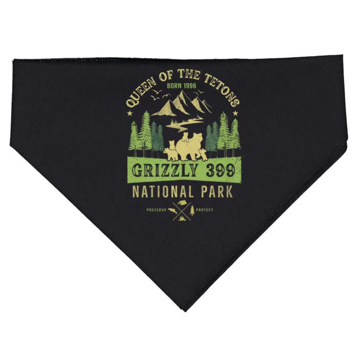 Queen Of The Tetons Grizzly 399 National Park Preserve USA-Made Doggie Bandana