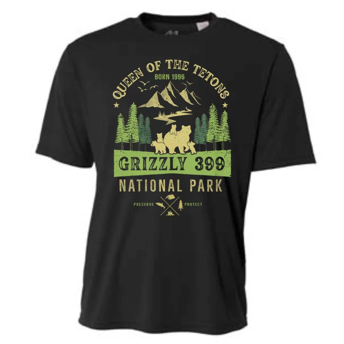 Queen Of The Tetons Grizzly 399 National Park Preserve Cooling Performance Crew T-Shirt