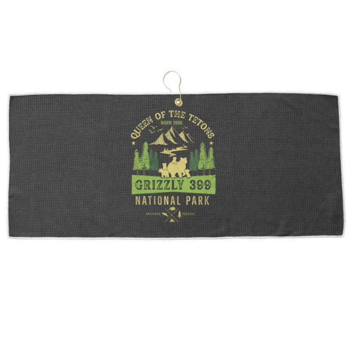 Queen Of The Tetons Grizzly 399 National Park Preserve Large Microfiber Waffle Golf Towel