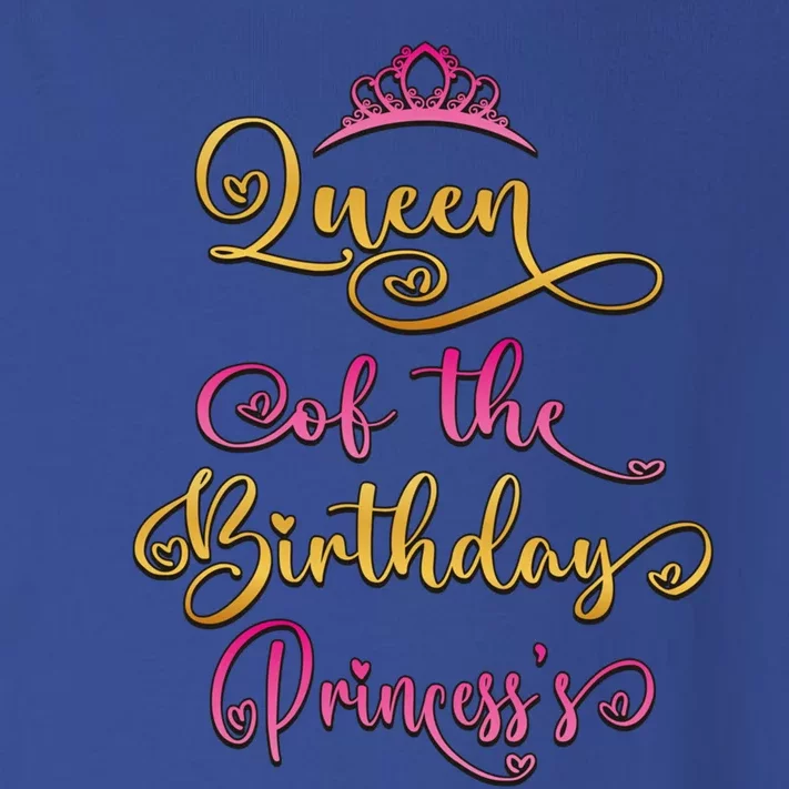 Queen Of The Birthday Princess Bday Party Cute Gift Toddler Long Sleeve Shirt