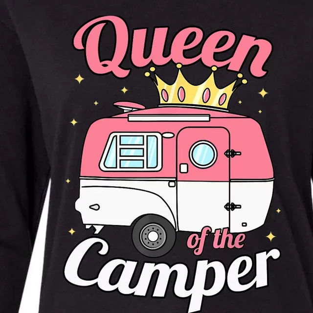 Queen Of The Camper Wo's RV Camping Van Trailer Camp Womens Cotton Relaxed Long Sleeve T-Shirt