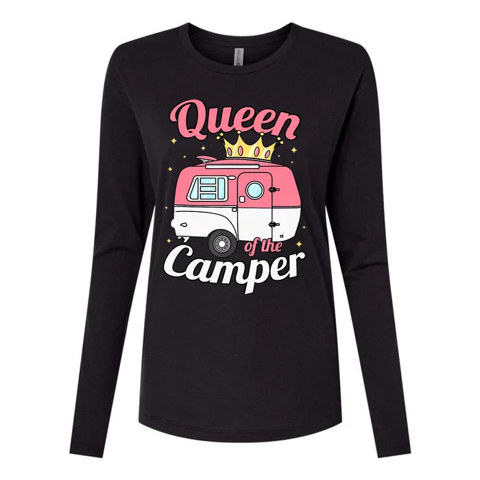 Queen Of The Camper Wo's RV Camping Van Trailer Camp Womens Cotton Relaxed Long Sleeve T-Shirt