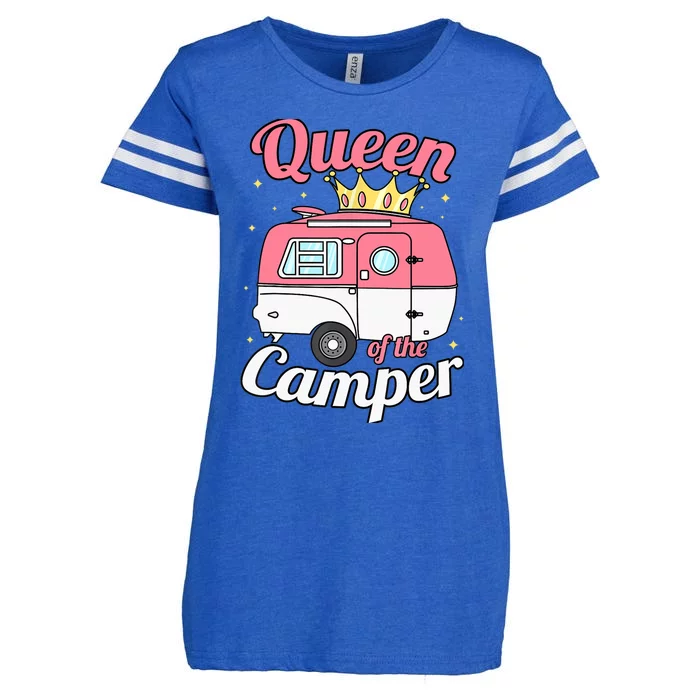 Queen Of The Camper Wo's RV Camping Van Trailer Camp Enza Ladies Jersey Football T-Shirt