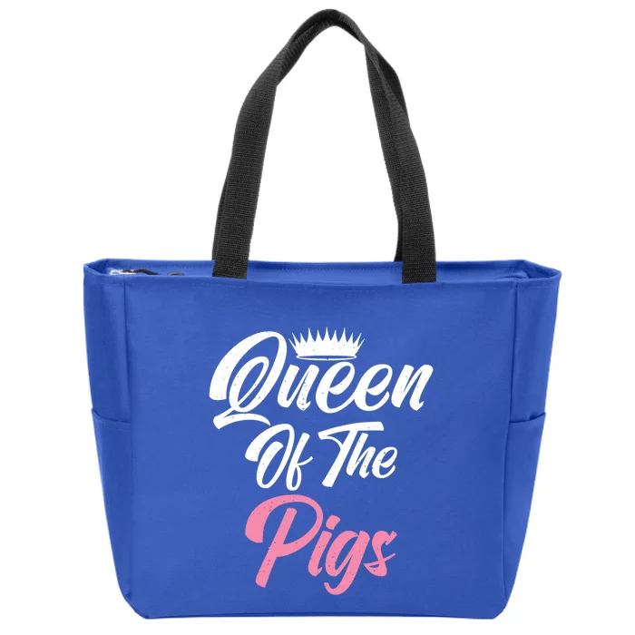 Queen Of The Pigs Pig Owner Pig Farmer Pig Mom Gift Zip Tote Bag