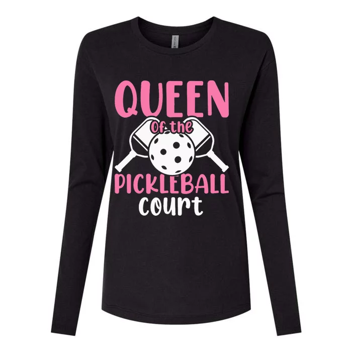 Queen Of The Pickleball Court Pickleball player Womens Cotton Relaxed Long Sleeve T-Shirt