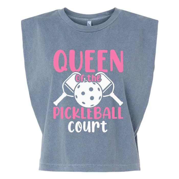 Queen Of The Pickleball Court Pickleball player Garment-Dyed Women's Muscle Tee