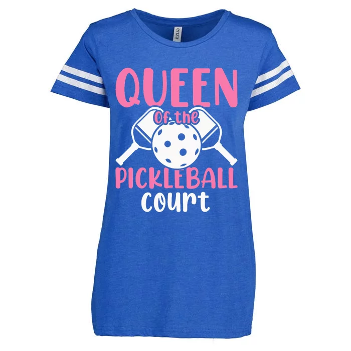 Queen Of The Pickleball Court Pickleball player Enza Ladies Jersey Football T-Shirt