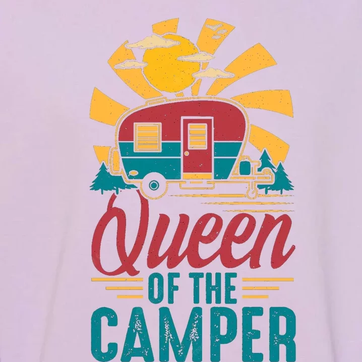 Queen Of The Camper Funny Gift Camping Outdoor Women Gift Garment-Dyed Sweatshirt