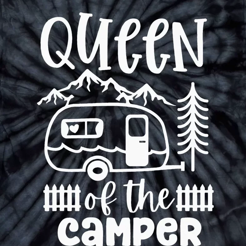 Queen Of The Camper RV Camping Camp Lover Camping Life Tie-Dye T-Shirt