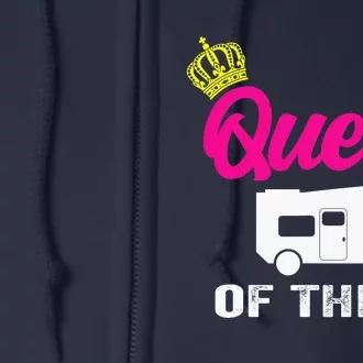 Queen Of The RV Camp Camper Camping Graphic Full Zip Hoodie