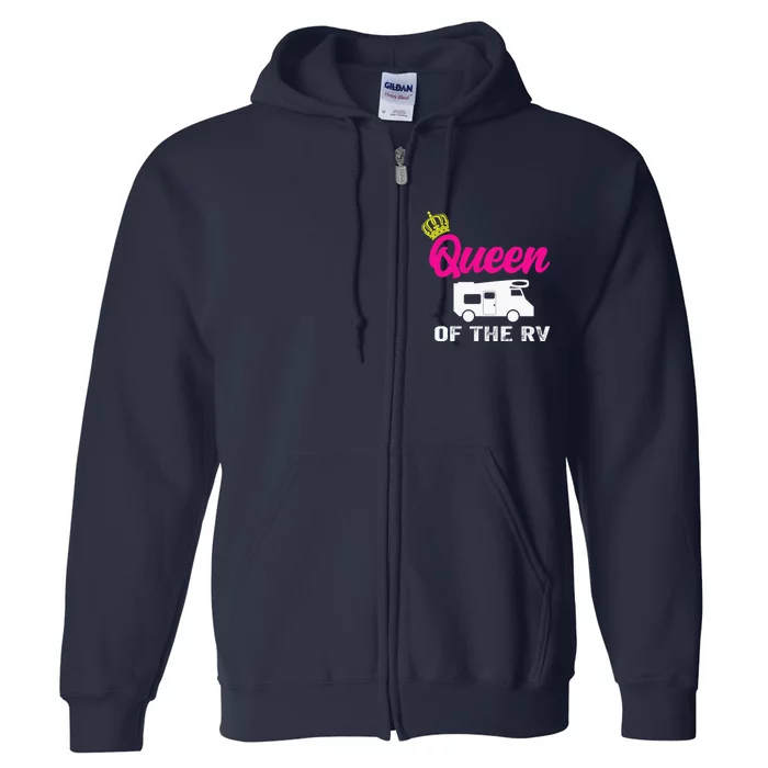 Queen Of The RV Camp Camper Camping Graphic Full Zip Hoodie