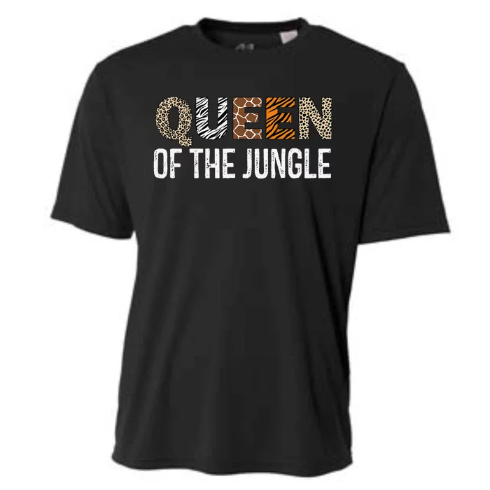 Queen Of The Jungle Birthday Safari Leopard Family Matching Cooling Performance Crew T-Shirt