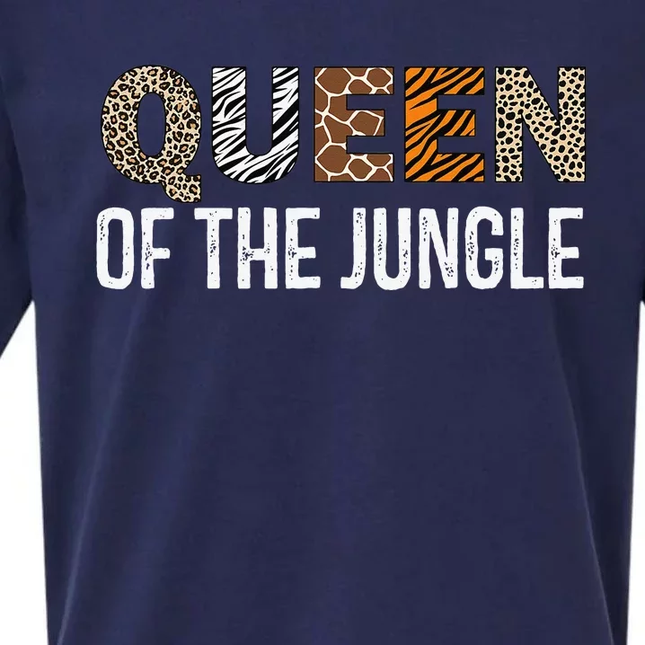 Queen Of The Jungle Birthday Safari Leopard Family Matching Sueded Cloud Jersey T-Shirt