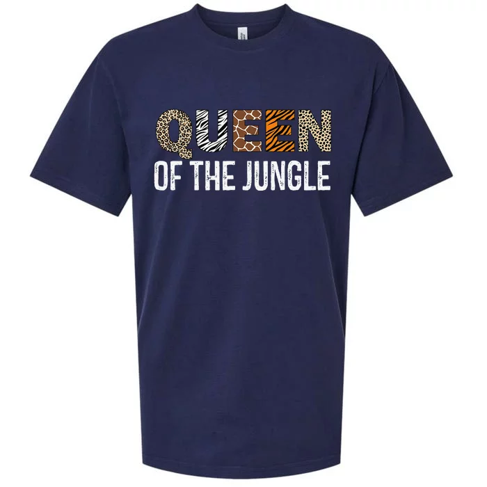 Queen Of The Jungle Birthday Safari Leopard Family Matching Sueded Cloud Jersey T-Shirt