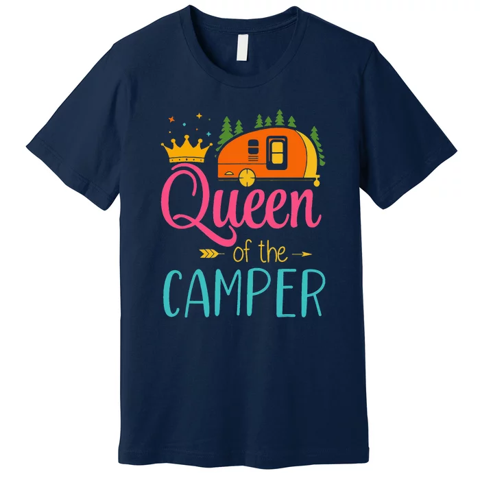 Queen Of The Camper Funny Camping Group Trip Premium T-Shirt