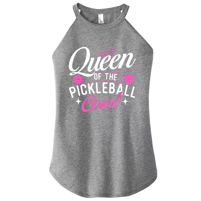 Queen Of The Pickleball Court Gift Ideas For Pickleball Fans Girl Women’s Perfect Tri Rocker Tank