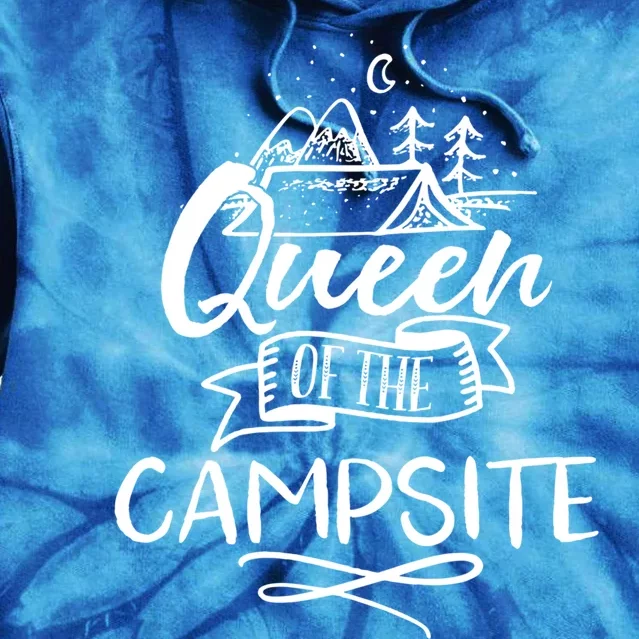 Queen Of The Campsite Gift For Tent Camping Mom Gift Tie Dye Hoodie