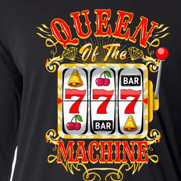 Queen Of The Slot Machine Casino Gambling Lover Cooling Performance Long Sleeve Crew