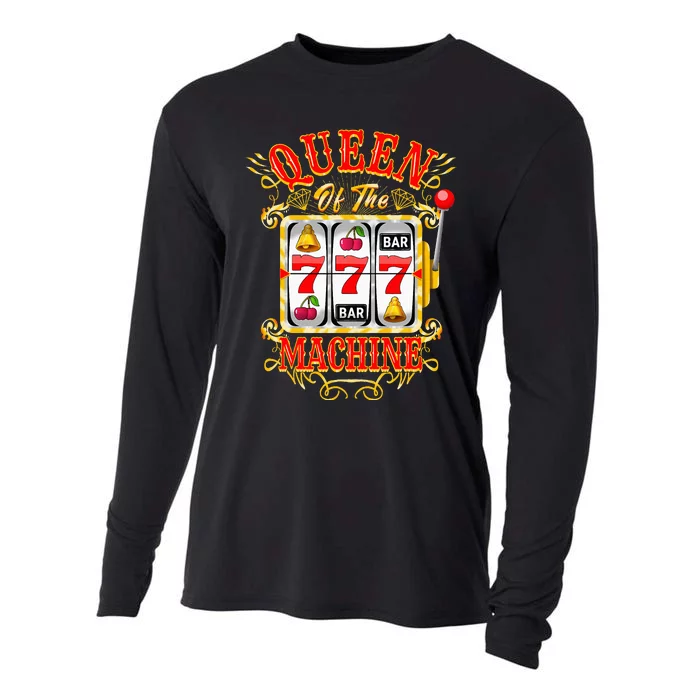 Queen Of The Slot Machine Casino Gambling Lover Cooling Performance Long Sleeve Crew