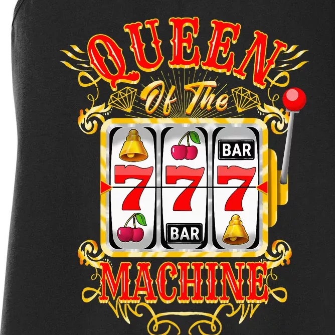 Queen Of The Slot Machine Casino Gambling Lover Women's Racerback Tank