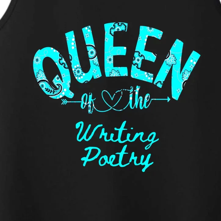 Queen Of Writing Poetry Funny Gift Performance Tank