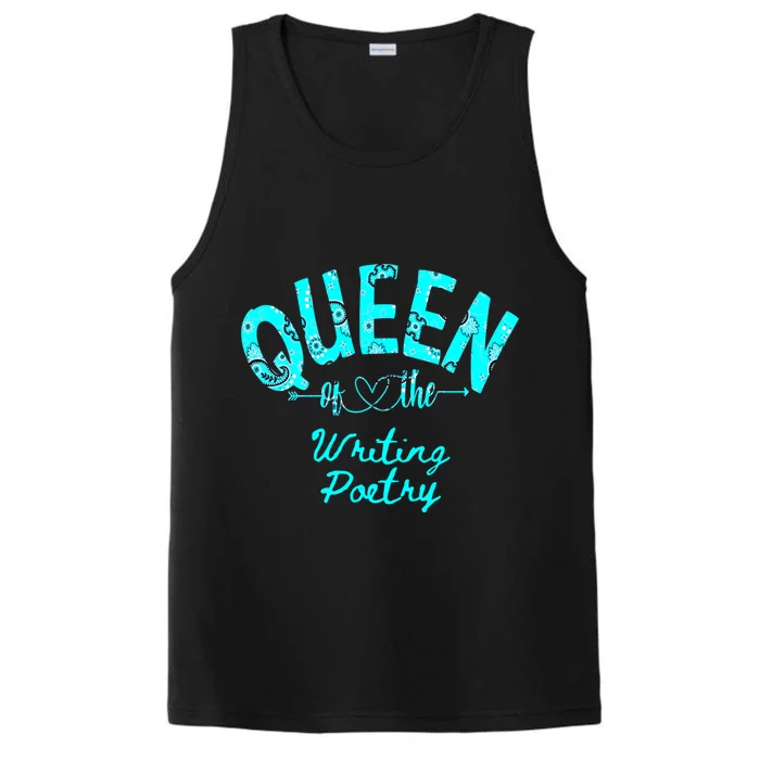 Queen Of Writing Poetry Funny Gift Performance Tank