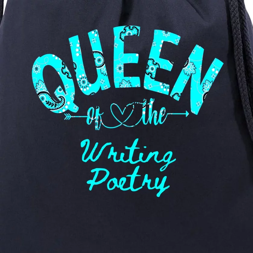 Queen Of Writing Poetry Funny Gift Drawstring Bag