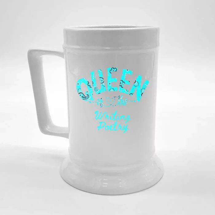 Queen Of Writing Poetry Funny Gift Front & Back Beer Stein