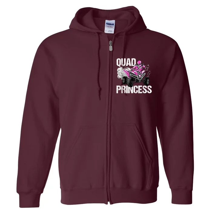 Quad Princess ATV 4 Wheeler Quad Offroad Mud MX Girls Full Zip Hoodie