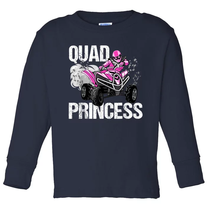 Quad Princess ATV 4 Wheeler Quad Offroad Mud MX Girls Toddler Long Sleeve Shirt