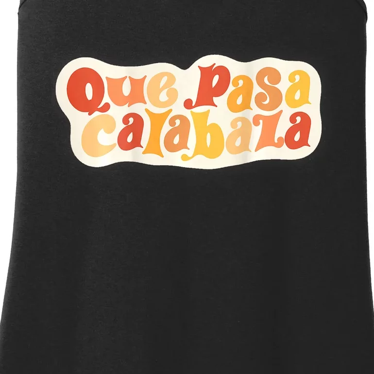 Que Pasa Calabaza Retro Groovy Pumpkin (Front & Back Design) Ladies Essential Tank