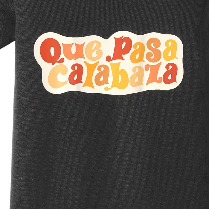 Que Pasa Calabaza Retro Groovy Pumpkin (Front & Back Design) Baby Bodysuit