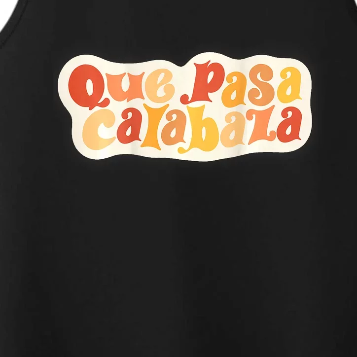 Que Pasa Calabaza Retro Groovy Pumpkin (Front & Back Design) Performance Tank