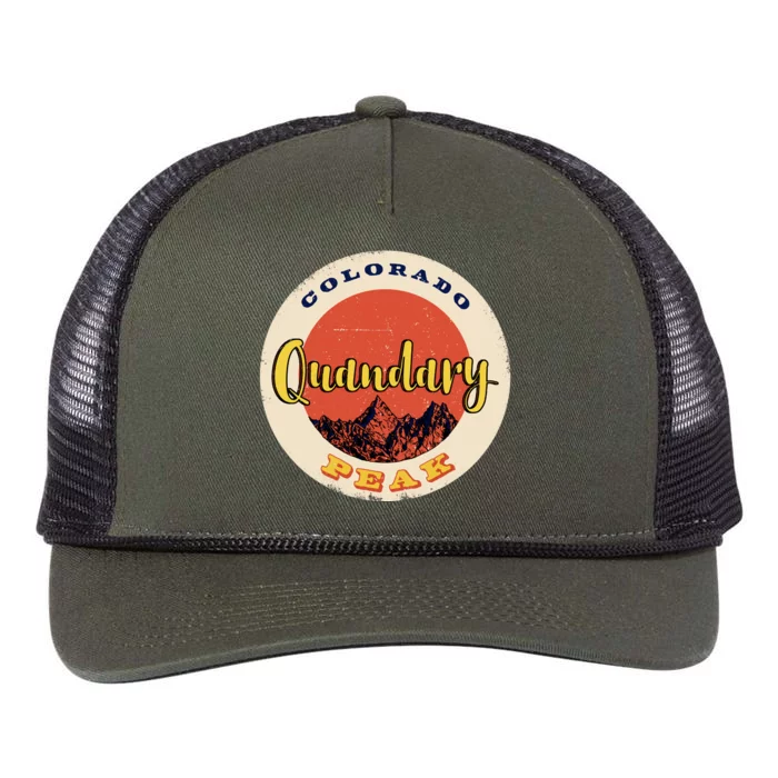 Quandary Peak Colorado Retro Rope Trucker Hat Cap