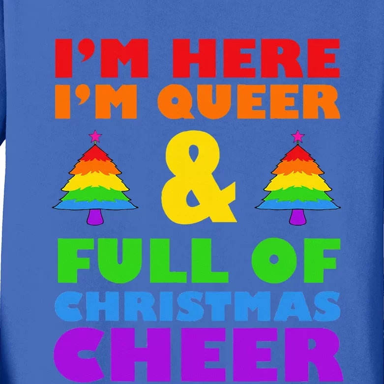 Queer Pride Christmas Pajama Set Festive LGBTQ Holiday Gift Kids Long Sleeve Shirt