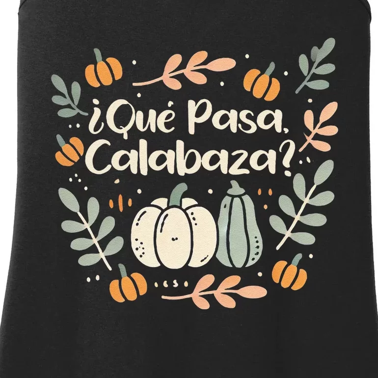 Que Pasa Calabaza Halloween Spanish Teacher Ladies Essential Tank