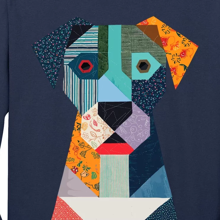 Quilt Pattern Dog For Quilting Lover Quilter Sewing Tall Long Sleeve T-Shirt